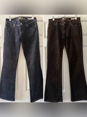 !it Jeans Los Angeles Charcoal & Brown Boot Leg Corduroy Pants Duo